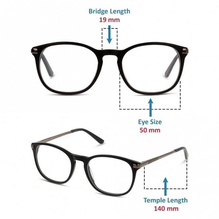 Full Rim Acetate Round Black Medium 5th Avenue FAFM02 Eyeglasses