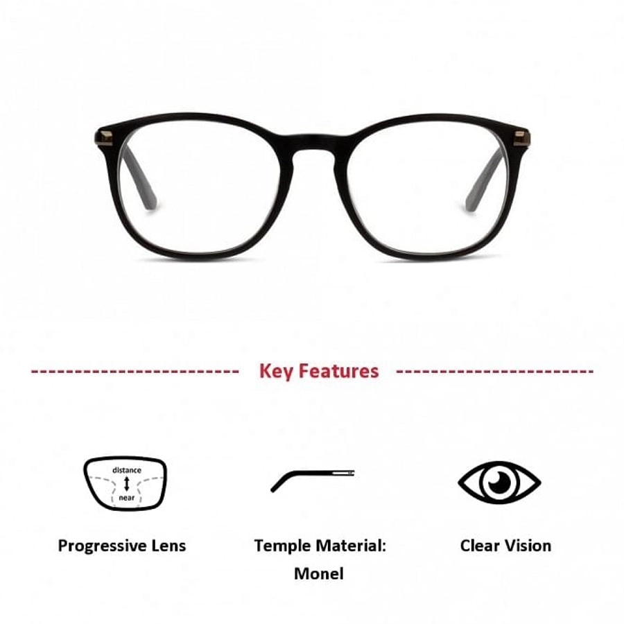 Full Rim Acetate Round Black Medium 5th Avenue FAFM02 Eyeglasses