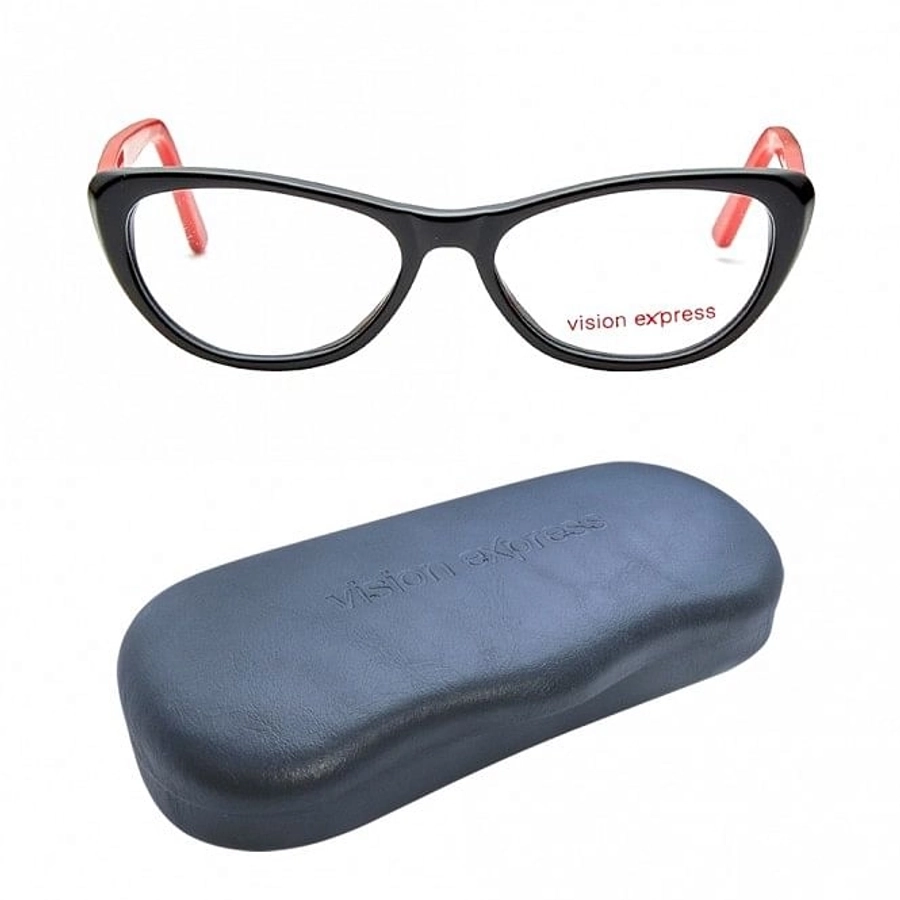 Cat Eye Black Acetate Medium Vision Express 61281 Kids Eyeglasses