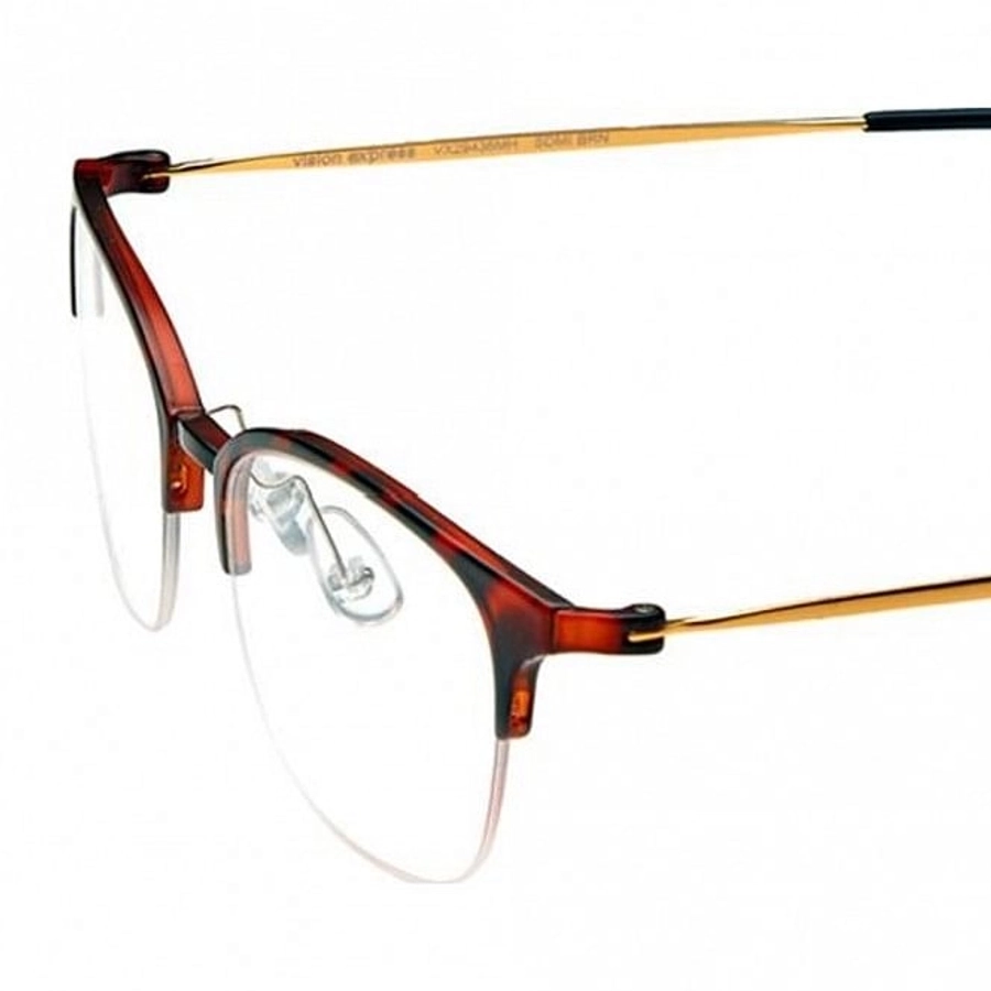 Half Rim Ultem Square Brown Medium Vision Express 29436 Eyeglasses