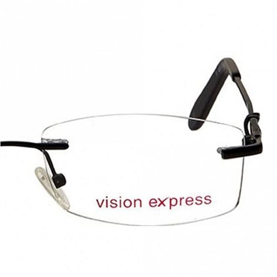 Rimless Metal Rectangle Black Medium Vision Express 49064 Eyeglasses