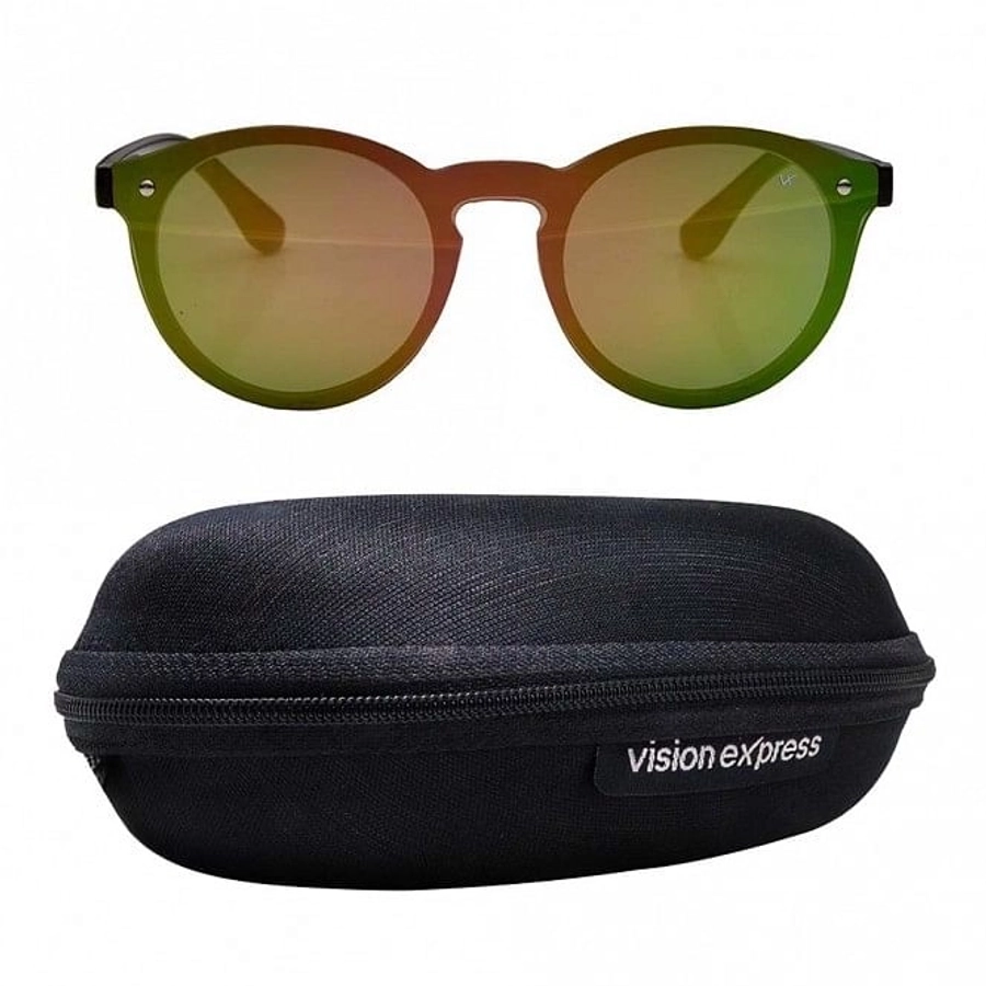 Round Pink Polycarbonate Full Rim Medium Vision Express 21670 Sunglasses