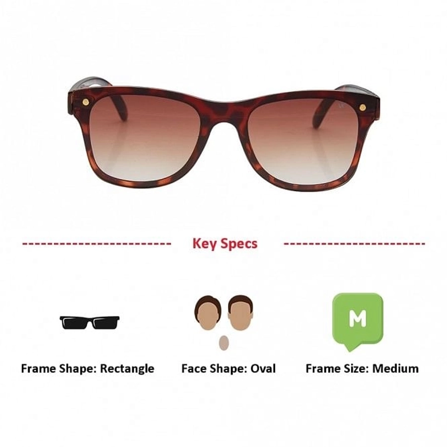 Rectangle Brown Gradient Polycarbonate Full Rim Medium Vision Express 21671 Sunglasses