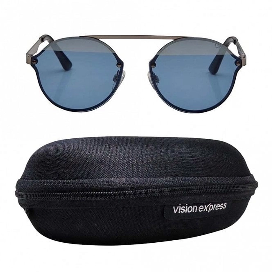 Round Blue Stainless steel Full Rim Medium Vision Express 21672 Sunglasses