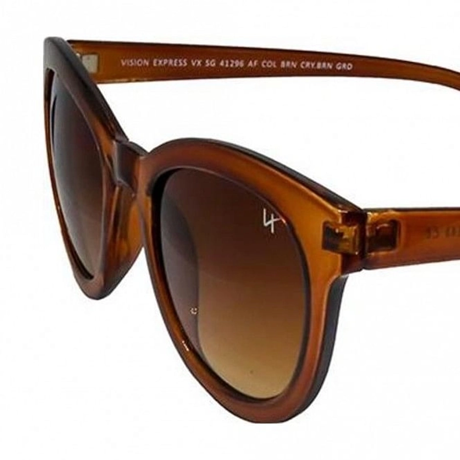 Round Brown Gradient Polycarbonate Full Rim Medium Vision Express 41296 Sunglasses