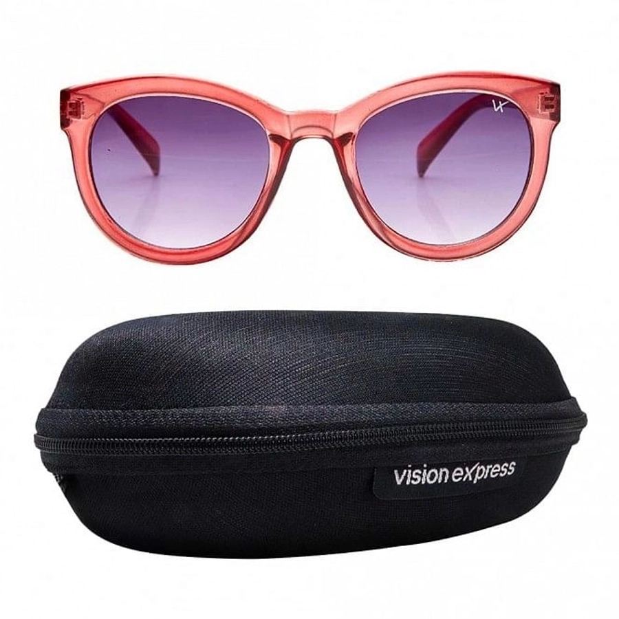 Round Grey Gradient Polycarbonate Full Rim Medium Vision Express 41296 Sunglasses