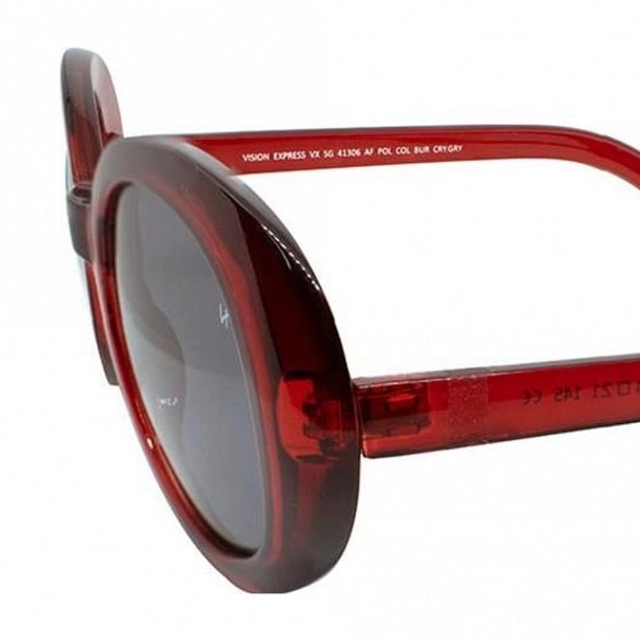 Round Polarised Lens Grey Solid Full Rim Large Vision Express 41306P Sunglasses