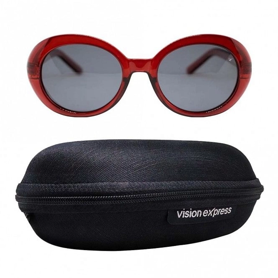 Round Polarised Lens Grey Solid Full Rim Large Vision Express 41306P Sunglasses