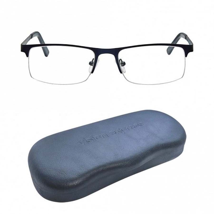 Half Rim Metal Wrap Blue Medium Vision Express 29441 Eyeglasses