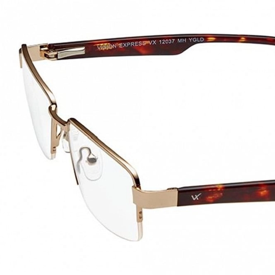 Half Rim Metal Rectangle Gold Medium Vision Express 12037 Eyeglasses