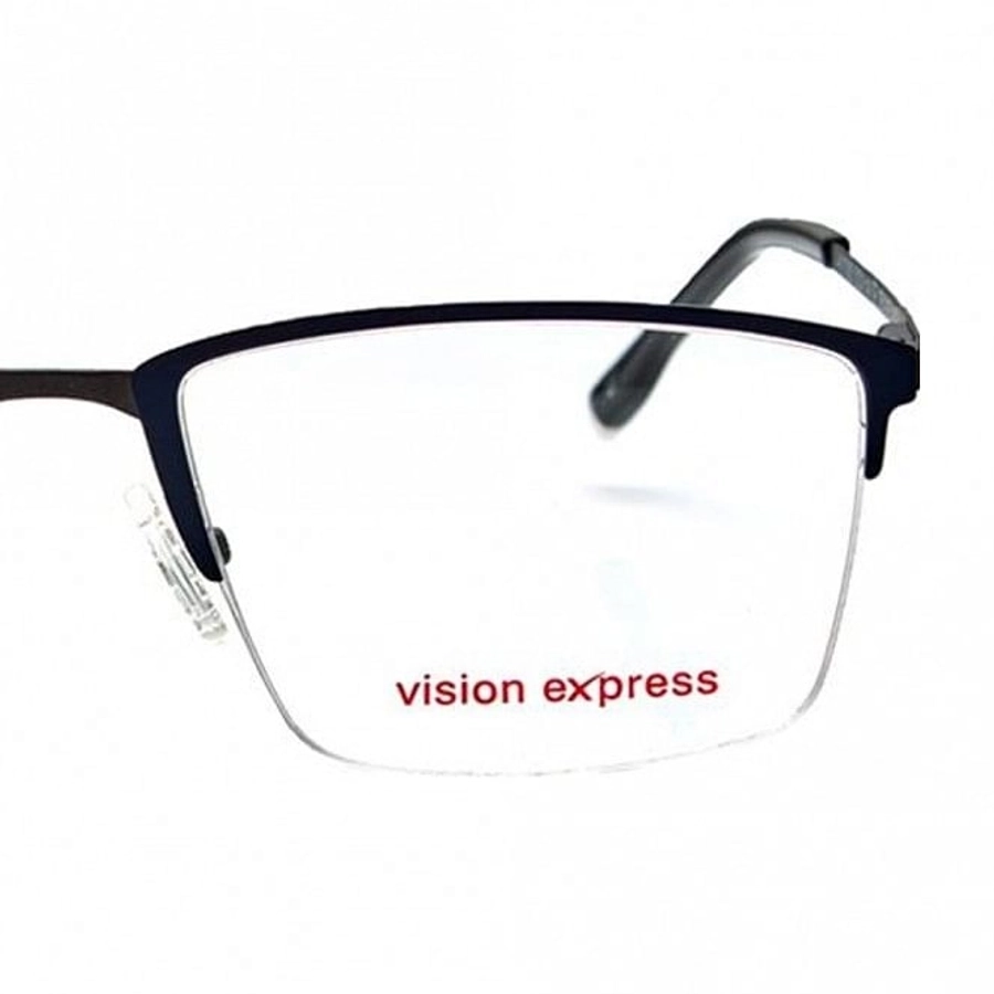 Half Rim Metal Rectangle Blue Medium Vision Express 29442 Eyeglasses