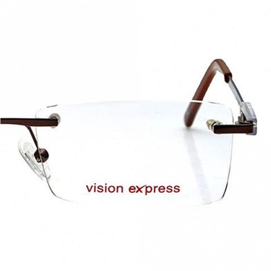 Rimless Metal Rectangle Brown Medium Vision Express 29447 Eyeglasses