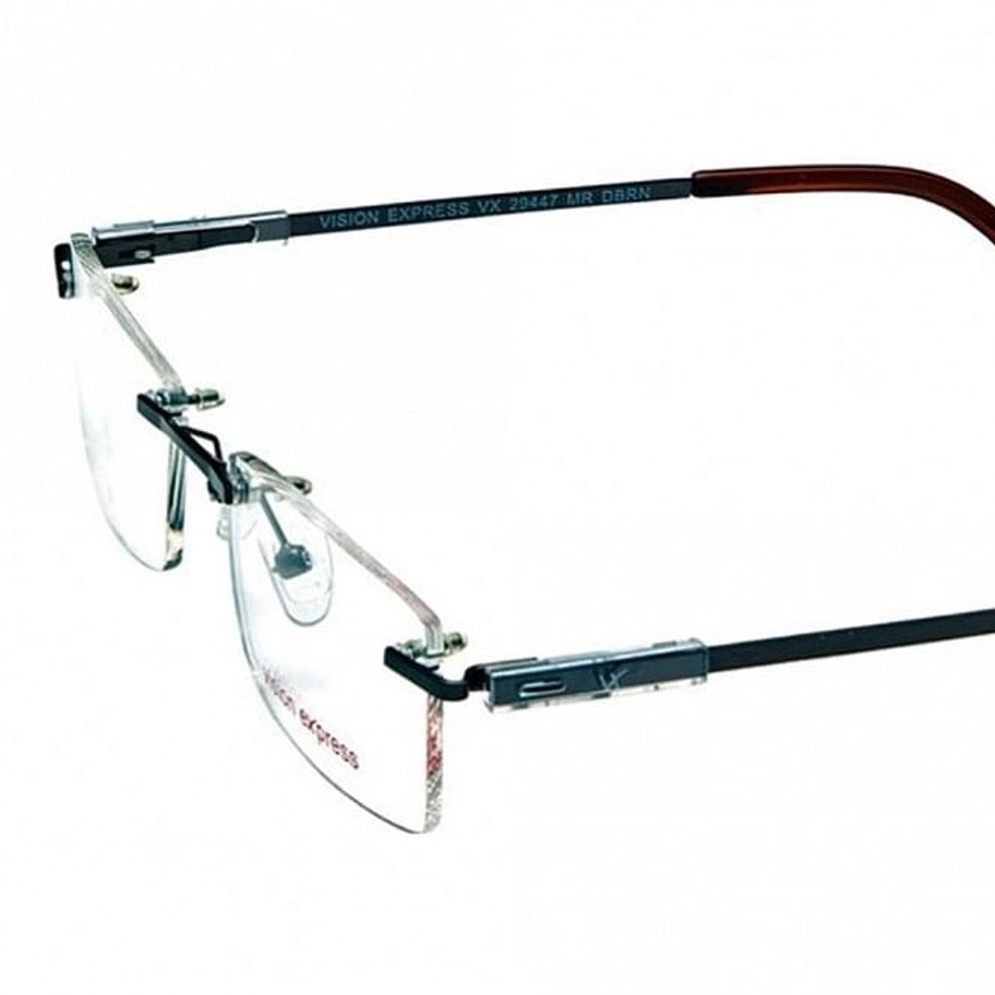 Rimless Metal Rectangle Brown Medium Vision Express 29447 Eyeglasses