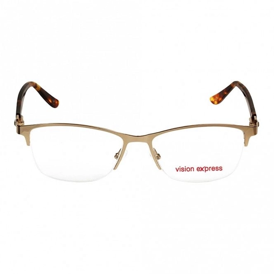 Half Rim Metal Rectangle Gold Medium Vision Express 49050 Eyeglasses