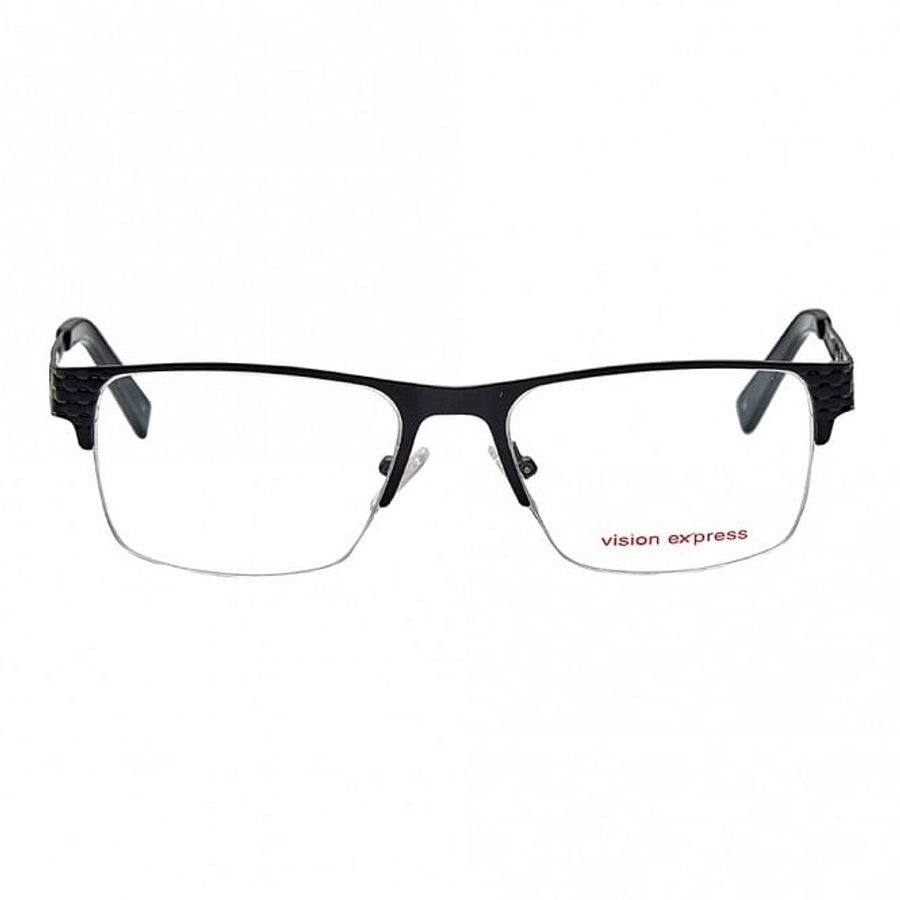 Half Rim Metal Rectangle Black Medium Vision Express 29449 Eyeglasses
