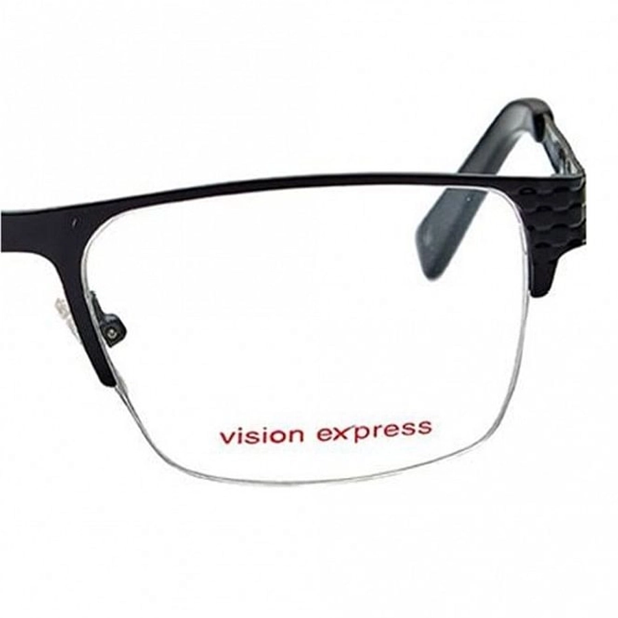Half Rim Metal Rectangle Black Medium Vision Express 29449 Eyeglasses