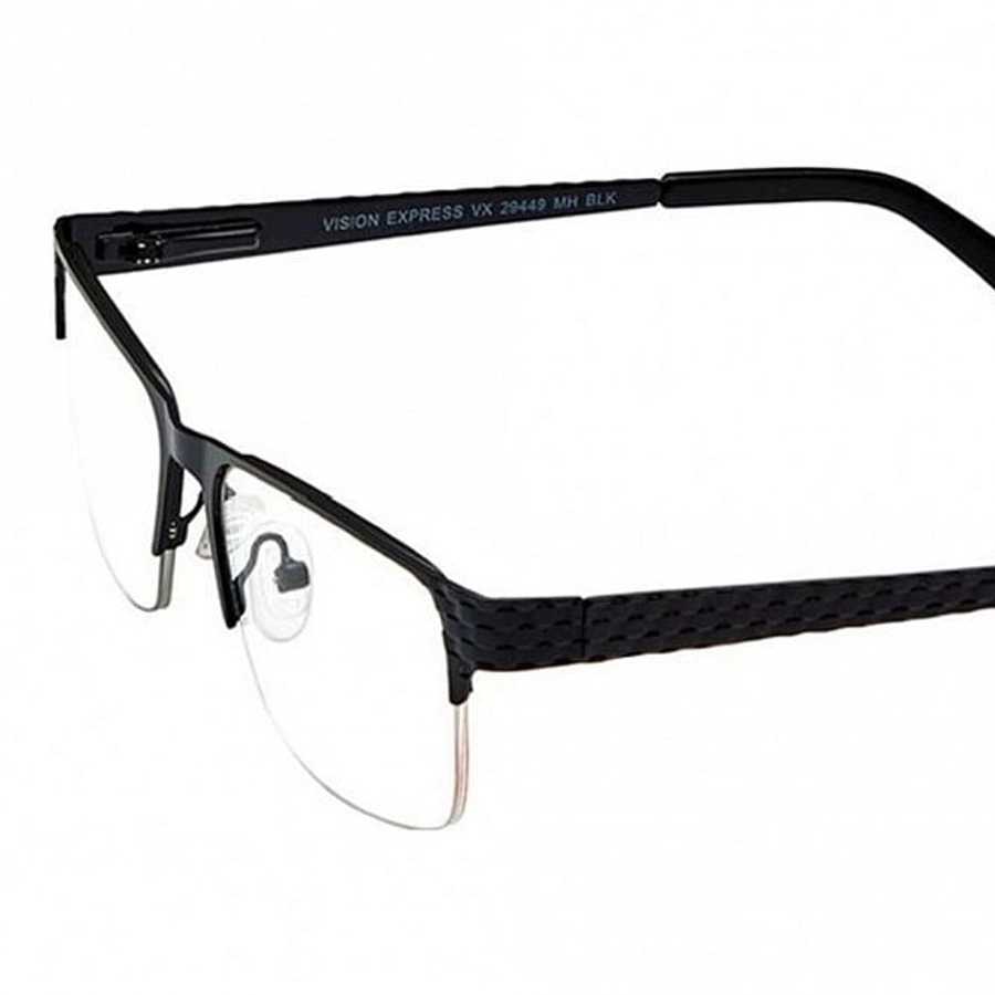 Half Rim Metal Rectangle Black Medium Vision Express 29449 Eyeglasses