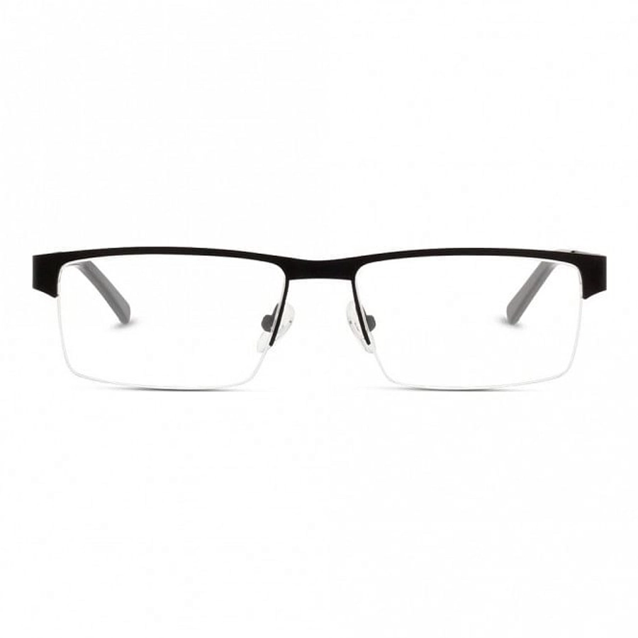 Half Rim Stainless Steel Rectangle Black Large Julius JUDM20 Eyeglasses