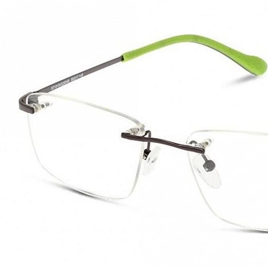 Rimless Monel Rectangle Grey Medium Activ ACHM09 Eyeglasses