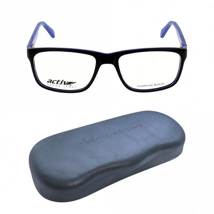 Full Rim Acetate Rectangle Black Medium Activ ACHM15 Eyeglasses