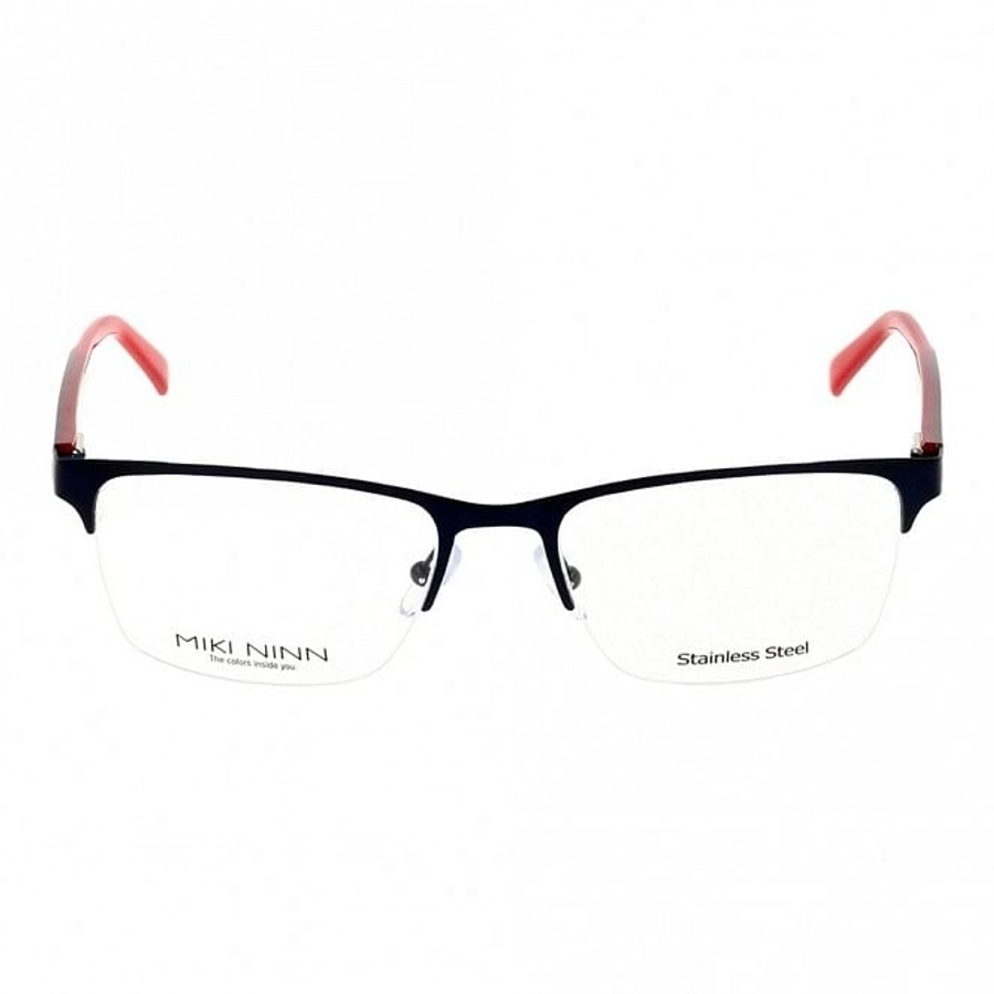 Half Rim Metal Rectangle Blue Small Miki Ninn MNHM25 Eyeglasses