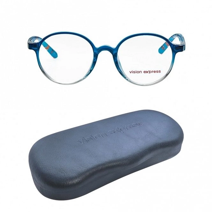 Round Blue Polycarbonate Medium Vision Express 61295 Kids Eyeglasses