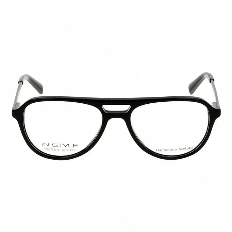 Full Rim Acetate Aviator Black Small In Style ISIT11 Eyeglasses