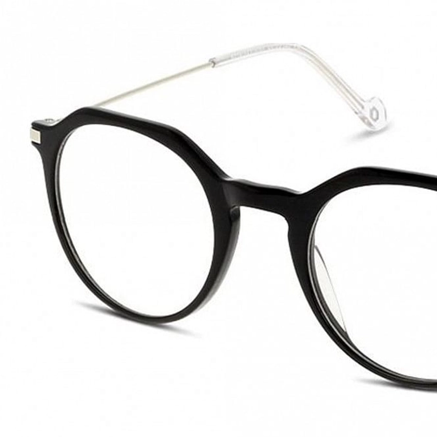 Full Rim Acetate Round Black Medium In Style ISHM04 Eyeglasses