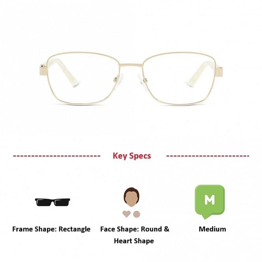 Full Rim Monel Rectangle Gold Medium DbyD DBHF04 Eyeglasses