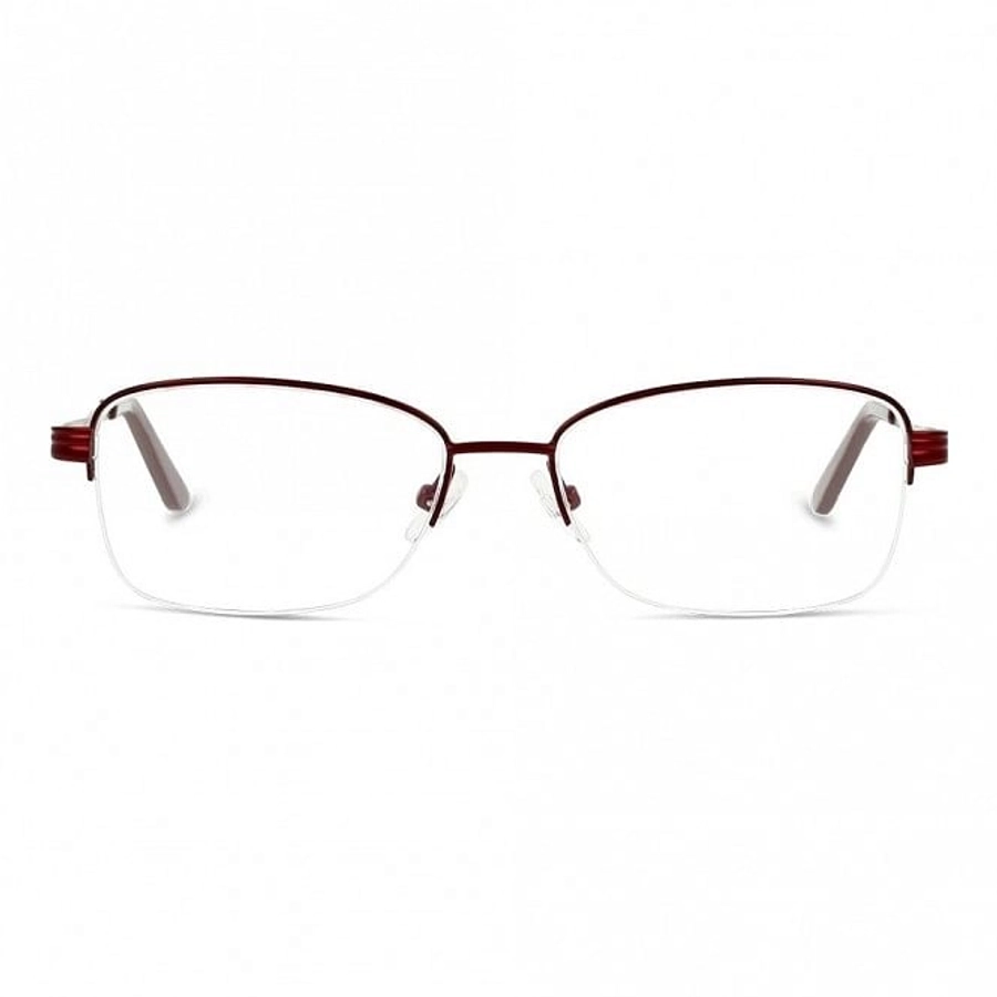Half Rim Monel Rectangle Red Medium DbyD DBHF06 Eyeglasses