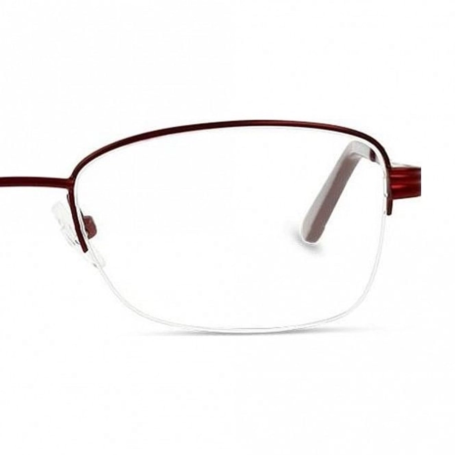Half Rim Monel Rectangle Red Medium DbyD DBHF06 Eyeglasses