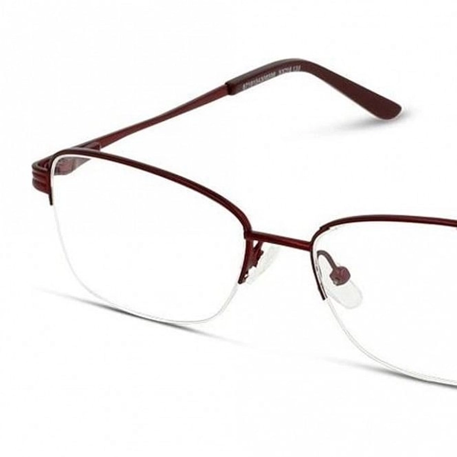 Half Rim Monel Rectangle Red Medium DbyD DBHF06 Eyeglasses