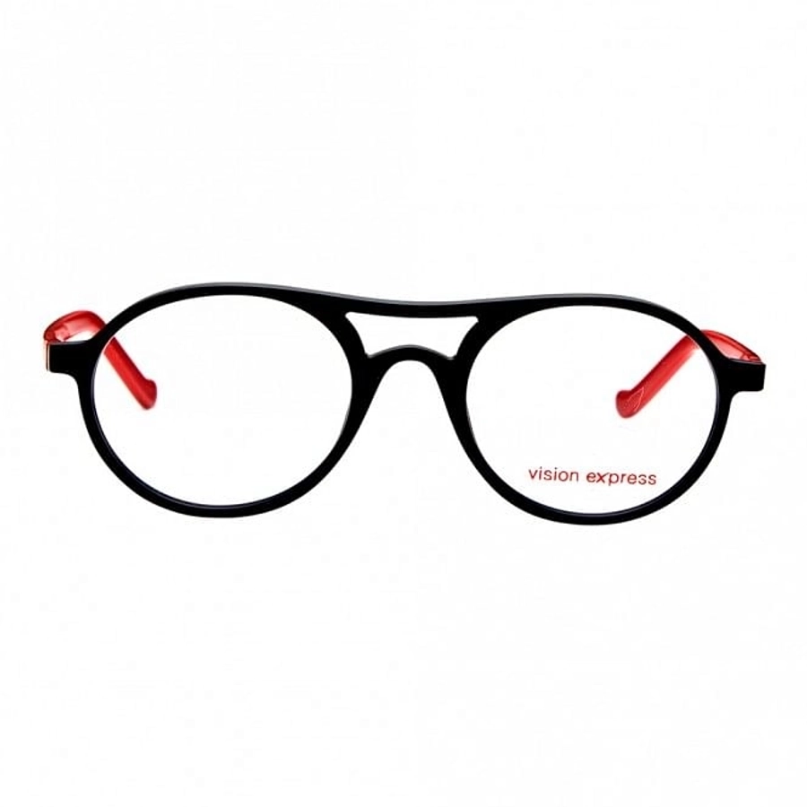 Full Rim Acetate Round Black Medium Vision Express 12040 Eyeglasses