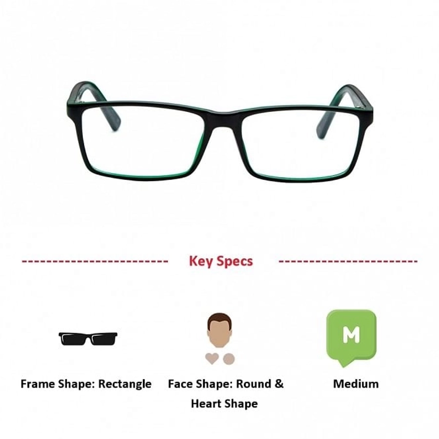 Full Rim Polycarbonate Rectangle Black Medium Vision Express 29469 Eyeglasses