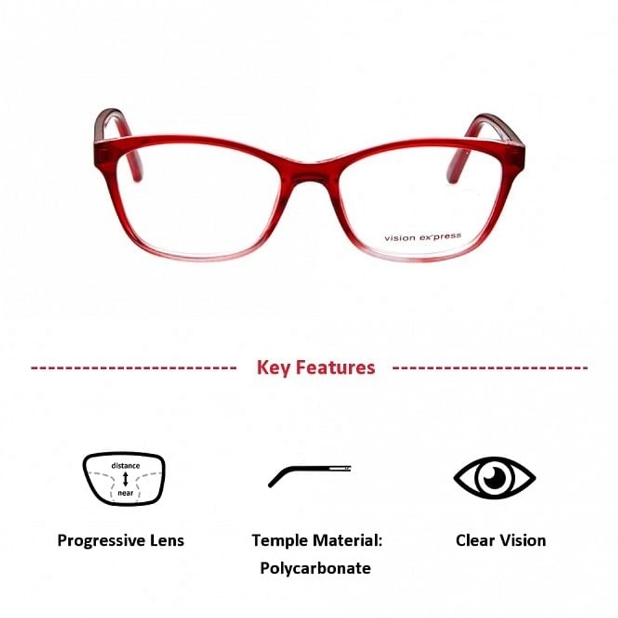 Full Rim Polycarbonate Almond Wine Medium Vision Express 49076 Eyeglasses