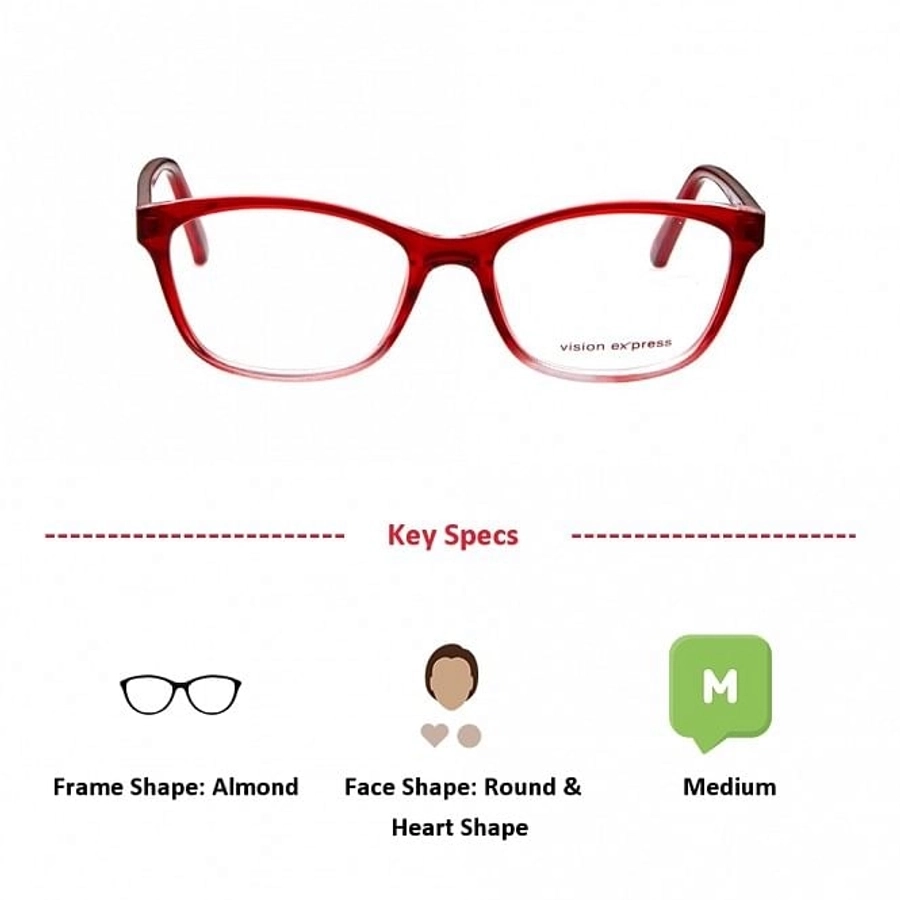 Full Rim Polycarbonate Almond Wine Medium Vision Express 49076 Eyeglasses