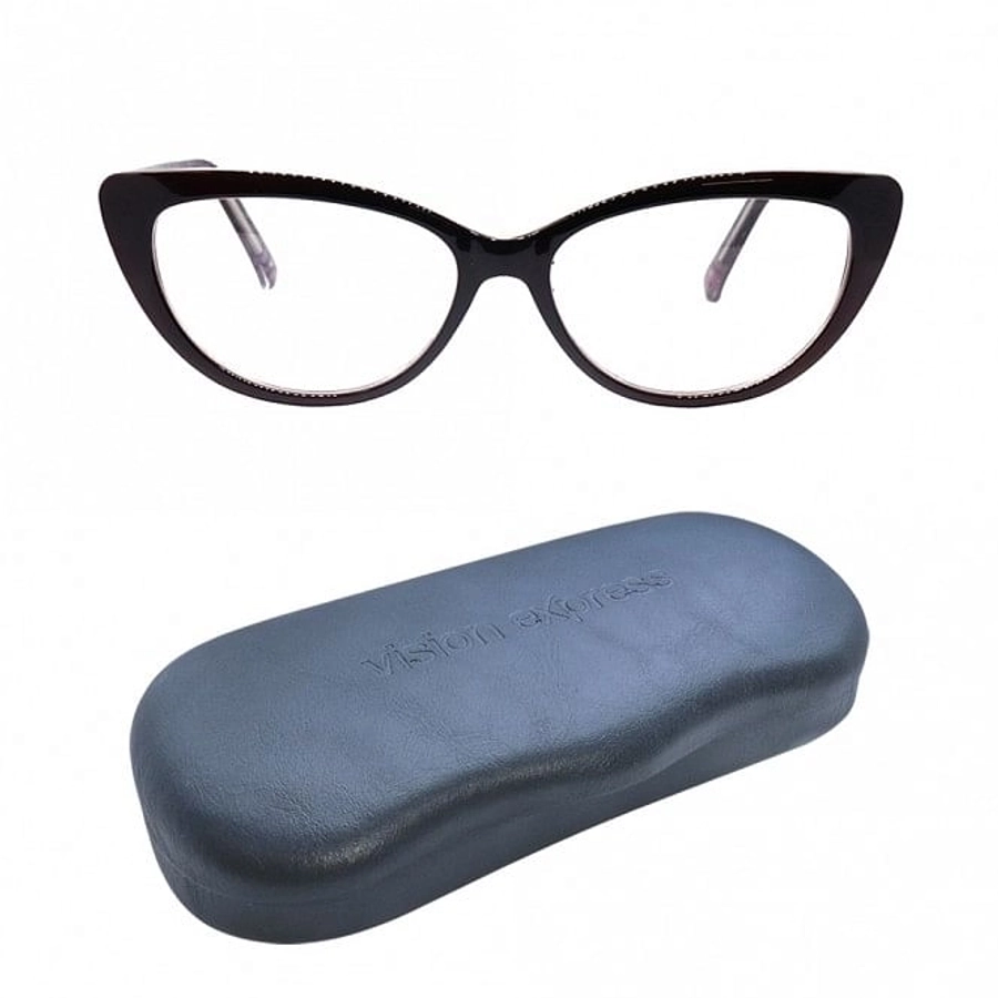 Full Rim Polycarbonate Cat Eye Brown Medium Vision Express 49078 Eyeglasses