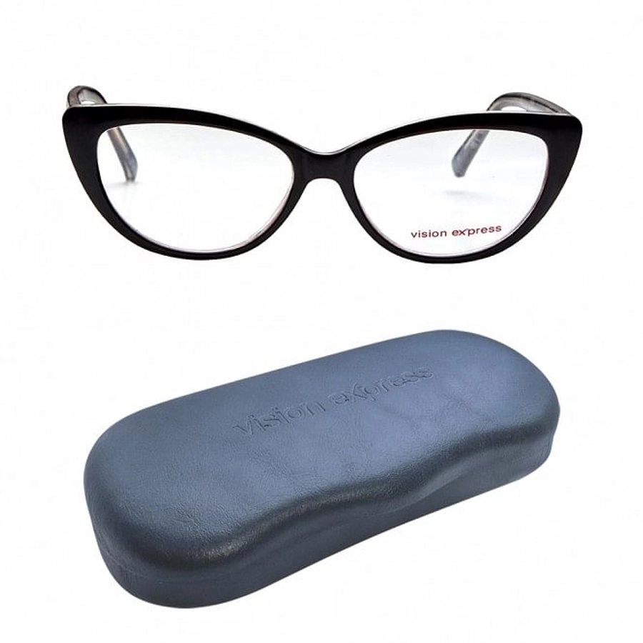Full Rim Polycarbonate Cat Eye Black Medium Vision Express 49078 Eyeglasses