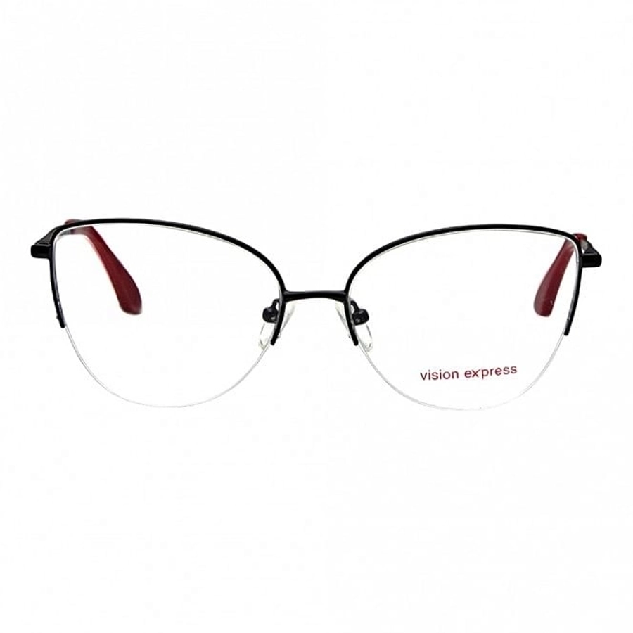 Half Rim Metal Cat Eye Black Medium Vision Express 49083 Eyeglasses