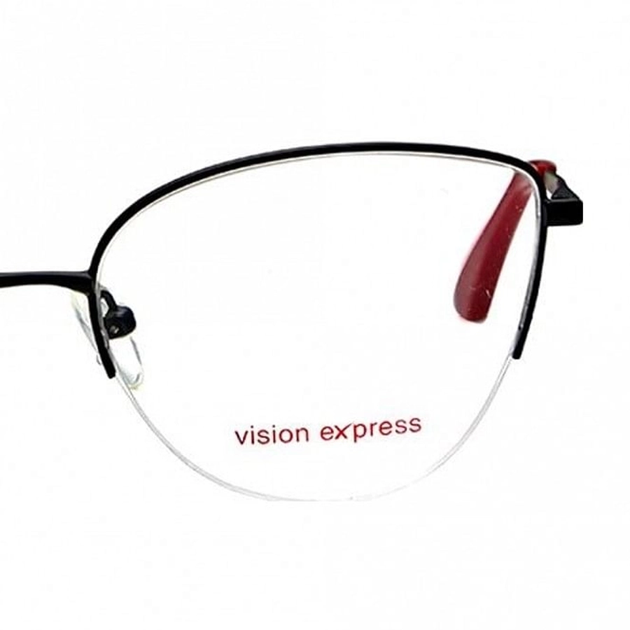 Half Rim Metal Cat Eye Black Medium Vision Express 49083 Eyeglasses