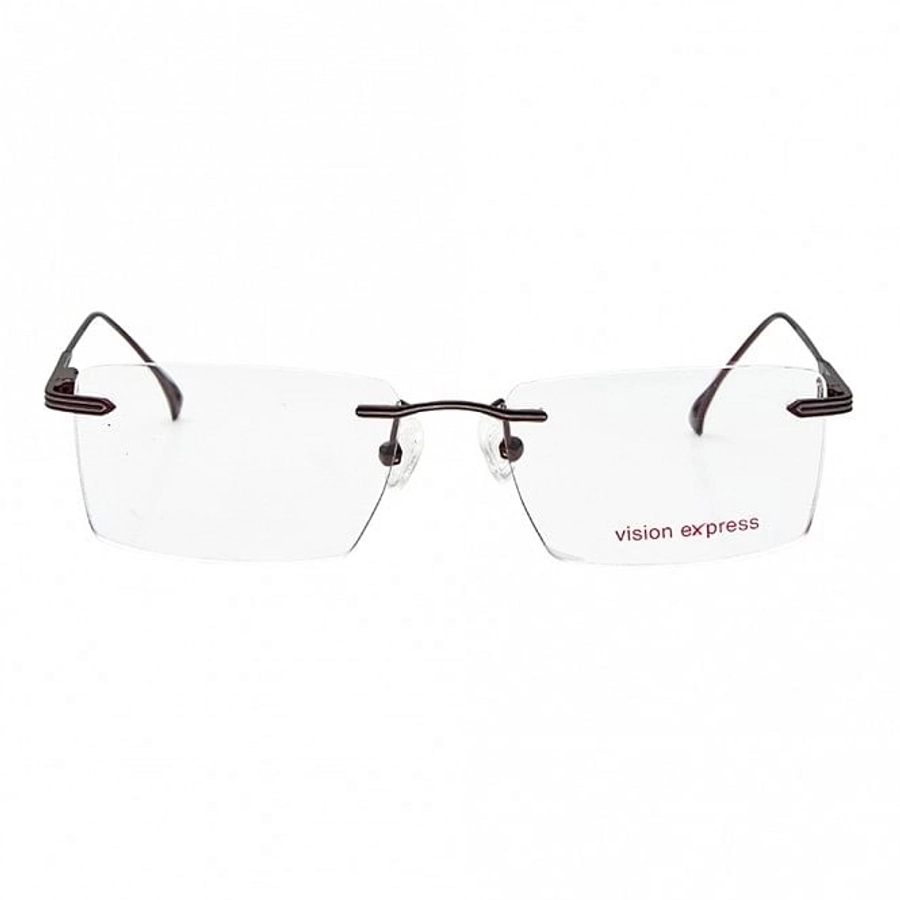 Rimless Metal Rectangle Wine Medium Vision Express 12043 Eyeglasses