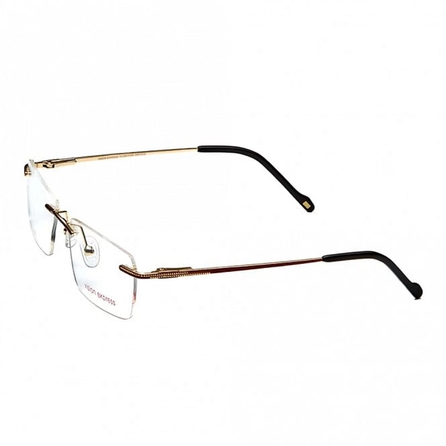 Rimless Metal Rectangle Brown Medium Vision Express 29476 Eyeglasses