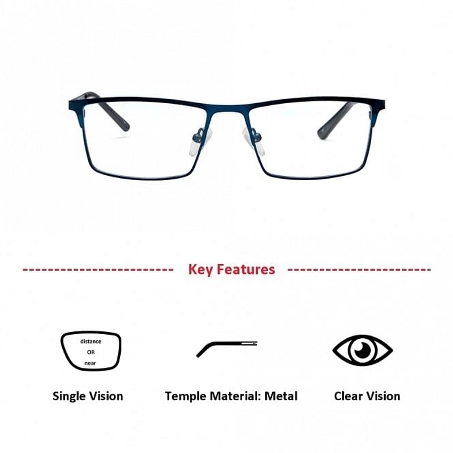 Rimless Metal Rectangle Gun Metal Medium Vision Express 12048 Eyeglasses