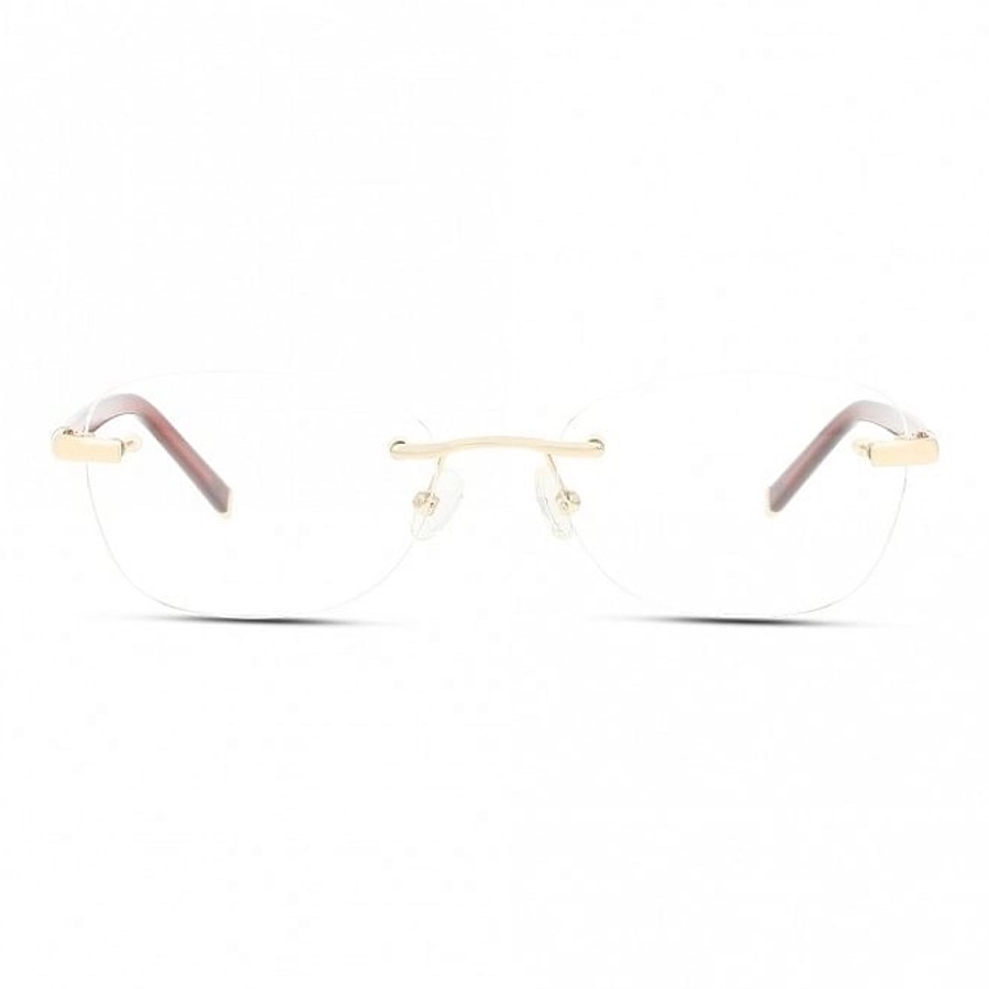 Rimless Stainless Steel Rectangle Gold Medium Heritage HEJF41 Eyeglasses