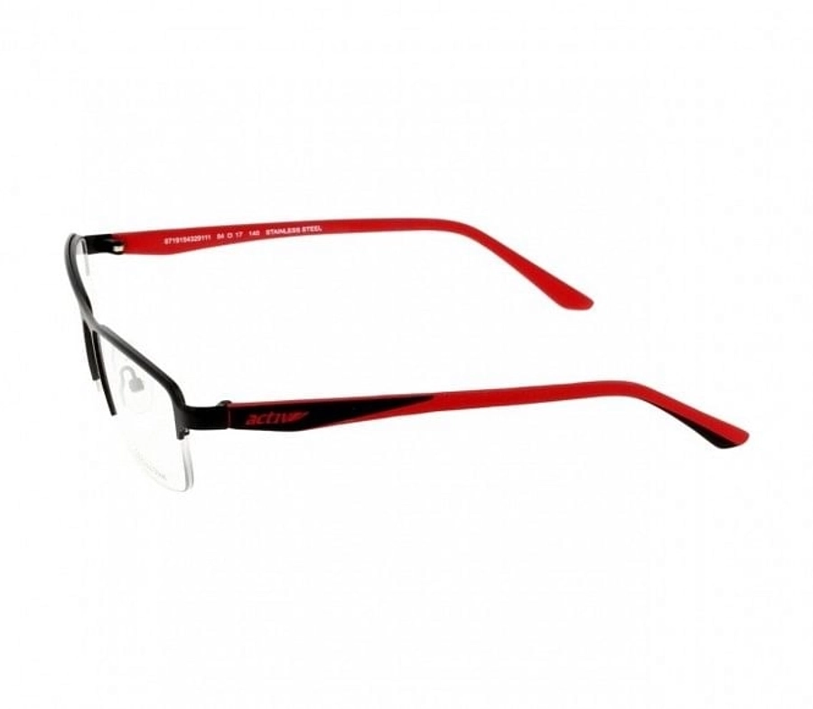 Half Rim Stainless Steel Rectangle Black Medium Activ ACHM02 Eyeglasses