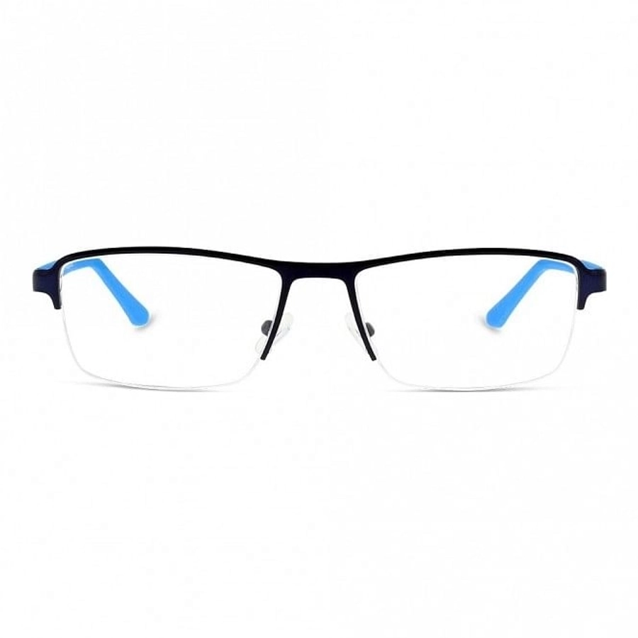 Half Rim Stainless Steel Rectangle Blue Medium Activ ACHM02 Eyeglasses