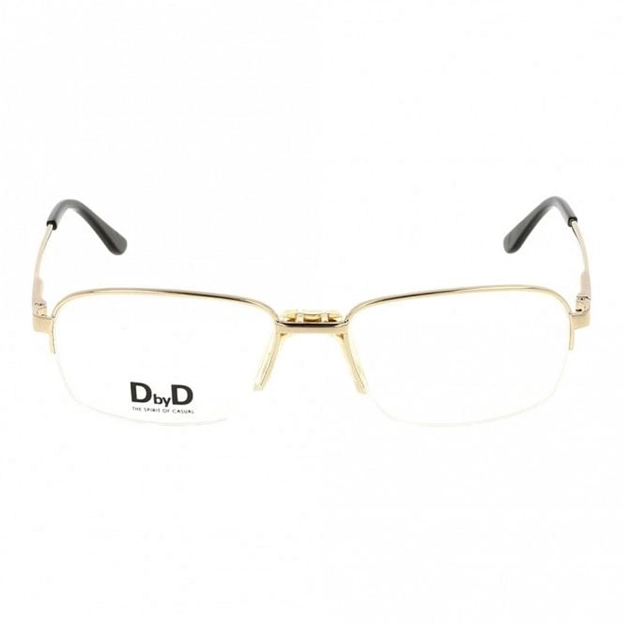 Half Rim Monel Rectangle Gold Large DbyD DBAM13 Eyeglasses