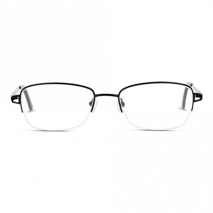 Half Rim Monel Almond Black Medium DbyD DBDF08 Eyeglasses