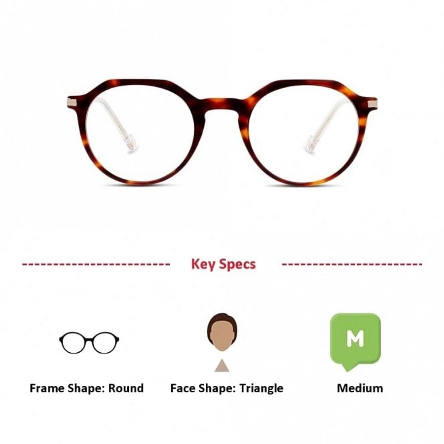 Full Rim Acetate Round Havana Medium In Style ISHF04 Eyeglasses