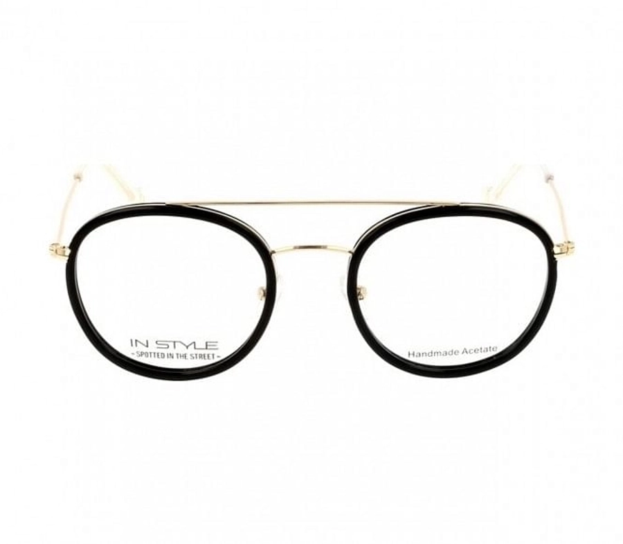 Full Rim Acetate Round Black Medium In Style ISHF28 Eyeglasses